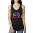 thumbnail image 1 of Wild Bobby, Colorful Rainbow Pomeranian Dog Animal Lover Ladies Racerback Tank Top, Black, Small, 1 of 3