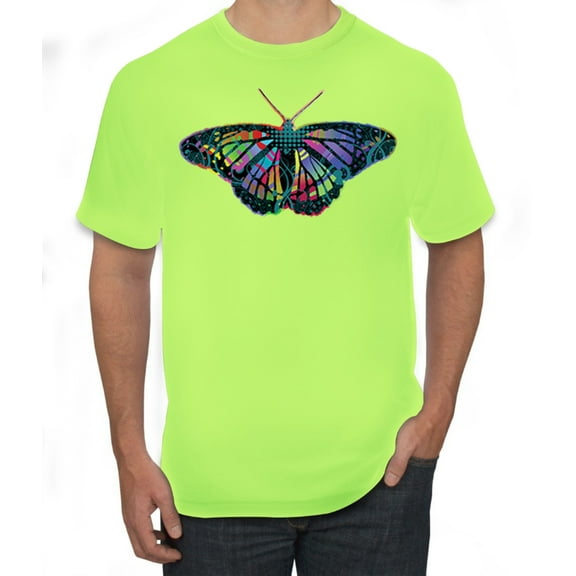 Wild Bobby, Colorful Rainbow Pomeranian Dog Animal Lover Men's Graphic T-Shirt, Safety Green, Medium