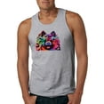thumbnail image 1 of Wild Bobby, Colorful Rainbow Pomeranian Dog Animal Lover Mens Graphic Tank Top, Heather Grey, 2XL, 1 of 3
