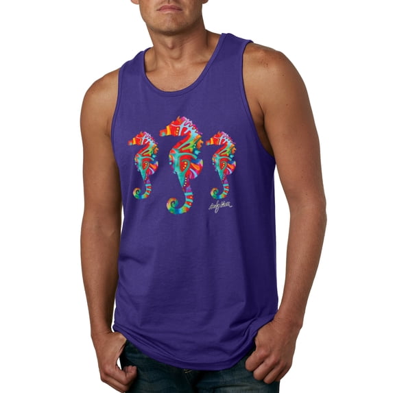 Wild Bobby, Colorful Rainbow Pomeranian Dog Animal Lover Mens Graphic Tank Top, Purple, Medium