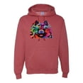thumbnail image 1 of Wild Bobby, Colorful Rainbow Pomeranian Dog Animal Lover Unisex Graphic Hoodie Sweatshirt, Vintage Heather Red, Large, 1 of 3