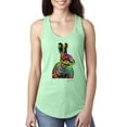 thumbnail image 1 of Wild Bobby, Colorful Rainbow Rabbit Animal Lover Ladies Racerback Tank Top, Mint, Small, 1 of 3