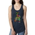 thumbnail image 1 of Wild Bobby, Colorful Rainbow Rabbit Animal Lover Ladies Racerback Tank Top, Navy, X-Large, 1 of 3