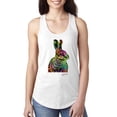 thumbnail image 1 of Wild Bobby, Colorful Rainbow Rabbit Animal Lover Ladies Racerback Tank Top, White, X-Large, 1 of 3