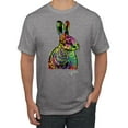 thumbnail image 1 of Wild Bobby, Colorful Rainbow Rabbit Animal Lover Men's Graphic T-Shirt, Heather Grey, Medium, 1 of 3