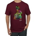 thumbnail image 1 of Wild Bobby, Colorful Rainbow Rabbit Animal Lover Men's Graphic T-Shirt, Maroon, X-Large, 1 of 3