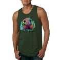 thumbnail image 1 of Wild Bobby, Colorful Rainbow Rabbit Animal Lover Mens Graphic Tank Top, Forest Green, Medium, 1 of 3