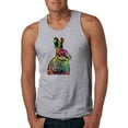 thumbnail image 1 of Wild Bobby, Colorful Rainbow Rabbit Animal Lover Mens Graphic Tank Top, Heather Grey, 3XL, 1 of 3