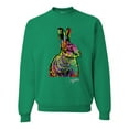 thumbnail image 1 of Wild Bobby, Colorful Rainbow Rabbit Animal Lover Unisex Crewneck Graphic Sweatshirt, Kelly, Large, 1 of 3