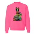 thumbnail image 1 of Wild Bobby, Colorful Rainbow Rabbit Animal Lover Unisex Crewneck Graphic Sweatshirt, Neon Pink, 2XL, 1 of 3