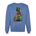 thumbnail image 1 of Wild Bobby, Colorful Rainbow Rabbit Animal Lover Unisex Crewneck Graphic Sweatshirt, Vintage Heather Blue, 2XL, 1 of 3