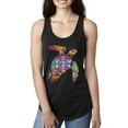 thumbnail image 1 of Wild Bobby, Colorful Rainbow Sea Turtle Animal Lover Ladies Racerback Tank Top, Black, Small, 1 of 3