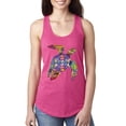 thumbnail image 1 of Wild Bobby, Colorful Rainbow Sea Turtle Animal Lover Ladies Racerback Tank Top, Raspberry, Large, 1 of 3