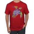 thumbnail image 1 of Wild Bobby, Colorful Rainbow Sea Turtle Animal Lover Men's Graphic T-Shirt, Red, 3XL, 1 of 3