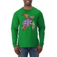 thumbnail image 1 of Wild Bobby, Colorful Rainbow Sea Turtle Animal Lover Mens Long Sleeve Shirt, Kelly, 3XL, 1 of 3