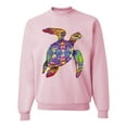 thumbnail image 1 of Wild Bobby, Colorful Rainbow Sea Turtle Animal Lover Unisex Crewneck Graphic Sweatshirt, Light Pink, Small, 1 of 3