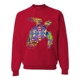 thumbnail image 1 of Wild Bobby, Colorful Rainbow Sea Turtle Animal Lover Unisex Crewneck Graphic Sweatshirt, Red, X-Large, 1 of 3