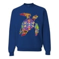 thumbnail image 1 of Wild Bobby, Colorful Rainbow Sea Turtle Animal Lover Unisex Crewneck Graphic Sweatshirt, Royal, Large, 1 of 3