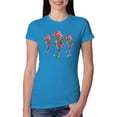 thumbnail image 1 of Colorful Rainbow Seahorses Animal Lover Womens Slim Fit Junior Tee, Turquoise, Large, 1 of 3