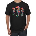 thumbnail image 1 of Wild Bobby, Colorful Rainbow Seahorses Animal Lover Men's Graphic T-Shirt, Black, Small, 1 of 3