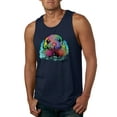 thumbnail image 1 of Wild Bobby, Colorful Rainbow Seahorses Animal Lover Mens Graphic Tank Top, Navy, 2XL, 1 of 3