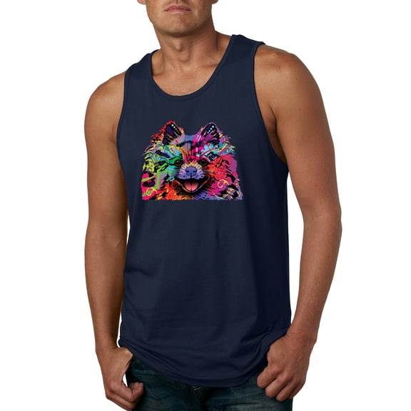 Wild Bobby, Colorful Rainbow Seahorses Animal Lover Mens Graphic Tank Top, Navy, Large