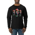 thumbnail image 1 of Wild Bobby, Colorful Rainbow Seahorses Animal Lover Mens Long Sleeve Shirt, Black, Small, 1 of 3