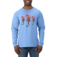 thumbnail image 1 of Wild Bobby, Colorful Rainbow Seahorses Animal Lover Mens Long Sleeve Shirt, Light Blue, Small, 1 of 3