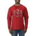 thumbnail image 1 of Wild Bobby, Colorful Rainbow Seahorses Animal Lover Mens Long Sleeve Shirt, Red, Small, 1 of 3