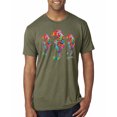 thumbnail image 1 of Wild Bobby, Colorful Rainbow Seahorses Animal Lover Mens Premium Tri Blend T-Shirt, Military Green, Large, 1 of 3