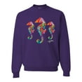 thumbnail image 1 of Wild Bobby, Colorful Rainbow Seahorses Animal Lover Unisex Crewneck Graphic Sweatshirt, Purple, 2XL, 1 of 3
