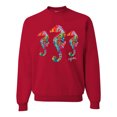 thumbnail image 1 of Wild Bobby, Colorful Rainbow Seahorses Animal Lover Unisex Crewneck Graphic Sweatshirt, Red, 5XL, 1 of 3