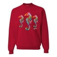 thumbnail image 1 of Wild Bobby, Colorful Rainbow Seahorses Animal Lover Unisex Crewneck Graphic Sweatshirt, Red, Large, 1 of 3