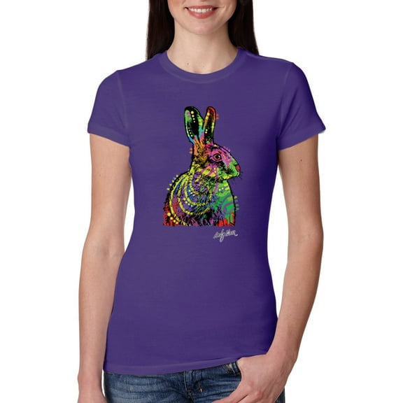 Wild Bobby, Colorful Rainbow Seahorses Animal Lover Womens Slim Fit Junior Tee, Purple Rush, Small