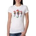 thumbnail image 1 of Wild Bobby, Colorful Rainbow Seahorses Animal Lover Womens Slim Fit Junior Tee, White, X-Large, 1 of 3