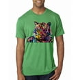 thumbnail image 1 of Wild Bobby, Colorful Rainbow Siberian Tiger Animal Lover Men Premium Tri Blend Tee, Envy, Small, 1 of 5