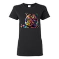 thumbnail image 1 of Wild Bobby Colorful Rainbow Siberian Tiger Animal Lover Women Graphic Tee, Black, Small, 1 of 5