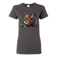 thumbnail image 1 of Wild Bobby Colorful Rainbow Siberian Tiger Animal Lover Women Graphic Tee, Charcoal, 3X-Large, 1 of 5