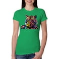 thumbnail image 1 of Wild Bobby Colorful Rainbow Siberian Tiger Animal Lover Women Slim Fit Junior Tee, Kelly, Medium, 1 of 5