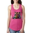 thumbnail image 1 of Wild Bobby, Colorful Rainbow Siberian Tiger Animal Lover Women Racerback Tank Top, Raspberry, Large, 1 of 3