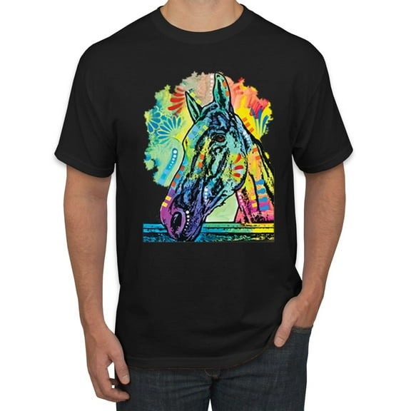 Wild Bobby, Colorful Rainbow Tiger Animal Lover Men's Graphic T-Shirt, Black, Large