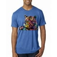 thumbnail image 1 of Wild Bobby, Colorful Rainbow Tiger Animal Lover Mens Premium Tri Blend T-Shirt, Vintage Royal, 2XL, 1 of 3