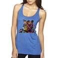 thumbnail image 1 of Wild Bobby, Colorful Rainbow Tiger Animal Lover Tri-Blend Racerback Tank Top, Vintage Royal, Medium, 1 of 3