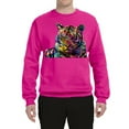 thumbnail image 1 of Wild Bobby, Colorful Rainbow Tiger Animal Lover Unisex Crewneck Graphic Sweatshirt, Fuschia, Small, 1 of 3
