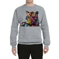 thumbnail image 1 of Wild Bobby, Colorful Rainbow Tiger Animal Lover Unisex Crewneck Graphic Sweatshirt, Heather Grey, Large, 1 of 3