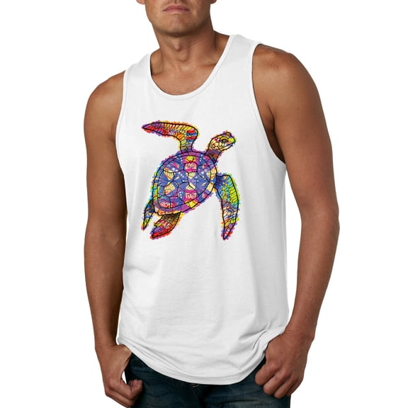 Wild Bobby, Colorful Rainbow Unicorn Animal Lover Mens Graphic Tank Top, White, Medium