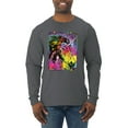 thumbnail image 1 of Wild Bobby, Colorful Rainbow Unicorn Animal Lover Mens Long Sleeve Shirt, Charcoal, X-Large, 1 of 3