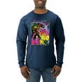 thumbnail image 1 of Wild Bobby, Colorful Rainbow Unicorn Animal Lover Mens Long Sleeve Shirt, Vintage Heather Navy, 3XL, 1 of 3