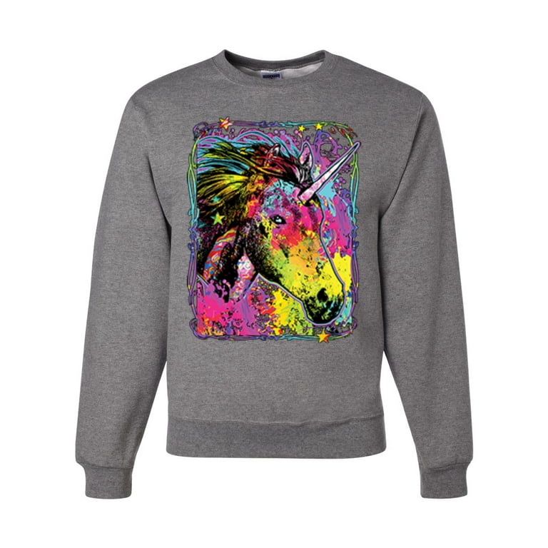Wild Bobby Colorful Rainbow Unicorn Animal Lover Unisex Crewneck
