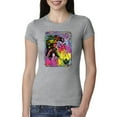 thumbnail image 1 of Wild Bobby, Colorful Rainbow Unicorn Animal Lover Womens Slim Fit Junior Tee, Heather Grey, Large, 1 of 3
